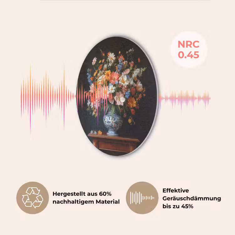 Boeket - Roze - Bloemen - Vaas Akoestische PET Vilt - Rond klein -USP_DE