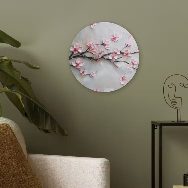 Bloesem - Kunstzinnig - Roze - Sakura Akoestische PET Vilt - Rond klein -sfeer2