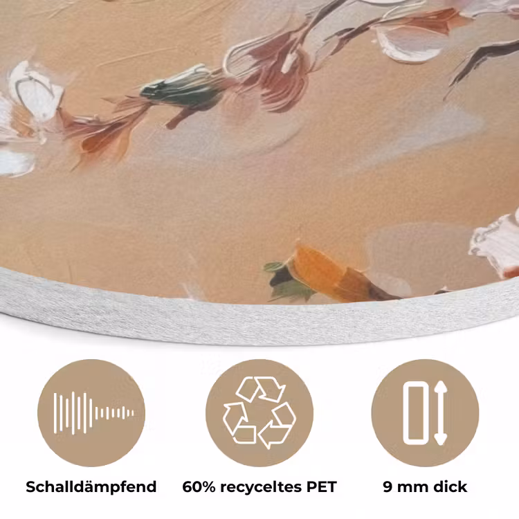 Bloesemtakken - Schilderachtig - Roze Akoestische PET Vilt - Rond klein -closeup_DE