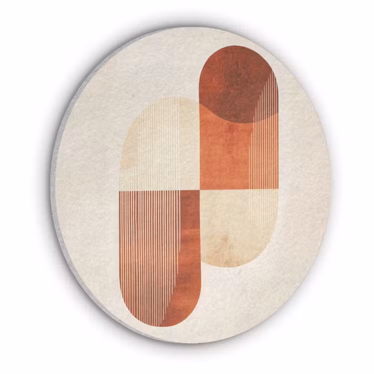 Bogen - Beige - Vormen Akoestische PET Vilt - Rond klein -3d