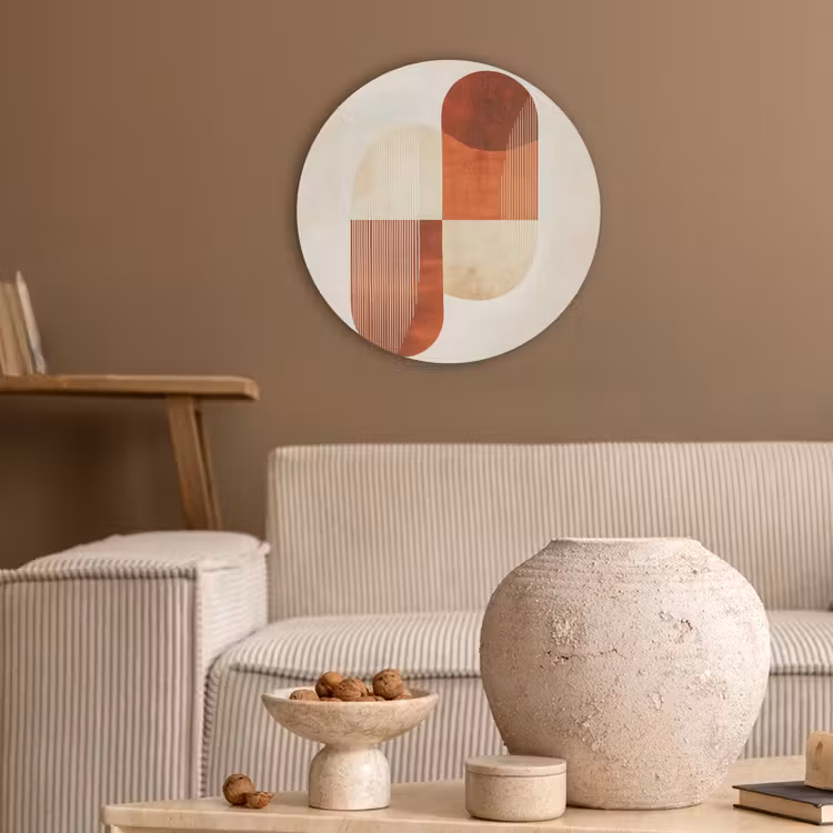 Bogen - Beige - Vormen Akoestische PET Vilt - Rond klein -sfeer1
