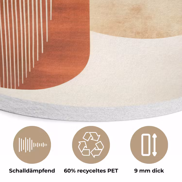 Bogen - Beige - Vormen Akoestische PET Vilt - Rond klein -closeup_DE