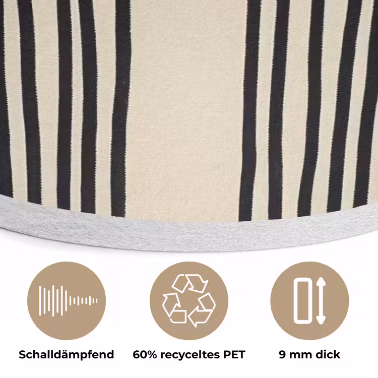 Boogvormen - Zwart - Strak Akoestische PET Vilt - Rond klein -closeup_DE