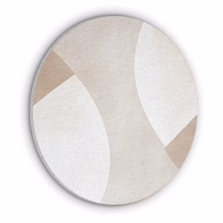 Bruin - Japandi - Abstract Akoestische PET Vilt - Rond klein -3d