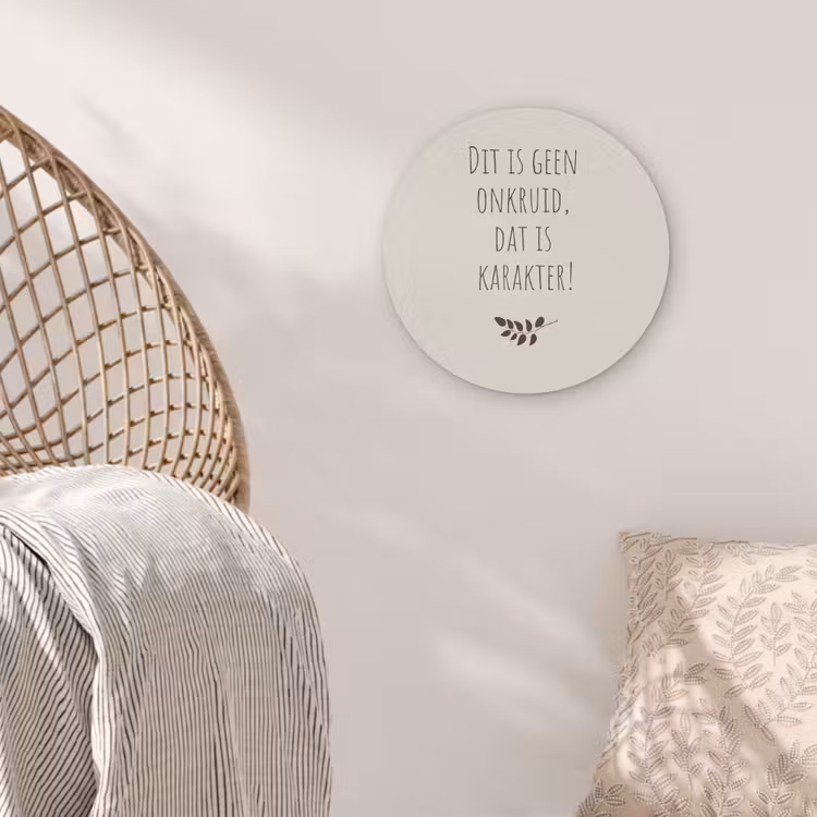 Bruin - Minimalistisch - Quote - Zomer Akoestische PET Vilt - Rond klein -sfeer4
