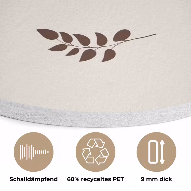 Bruin - Minimalistisch - Quote - Zomer Akoestische PET Vilt - Rond klein -closeup_DE