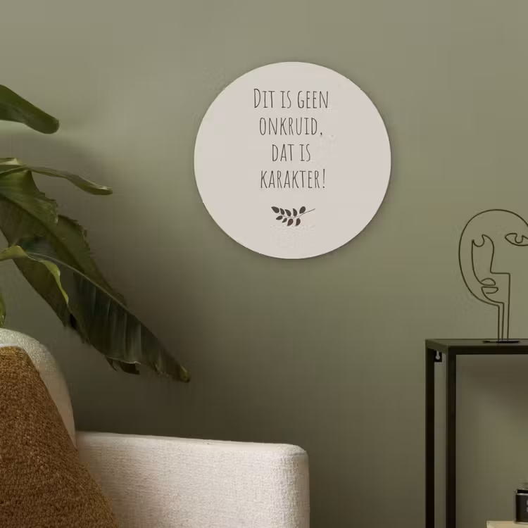 Bruin - Minimalistisch - Quote - Zomer Akoestische PET Vilt - Rond klein -sfeer2