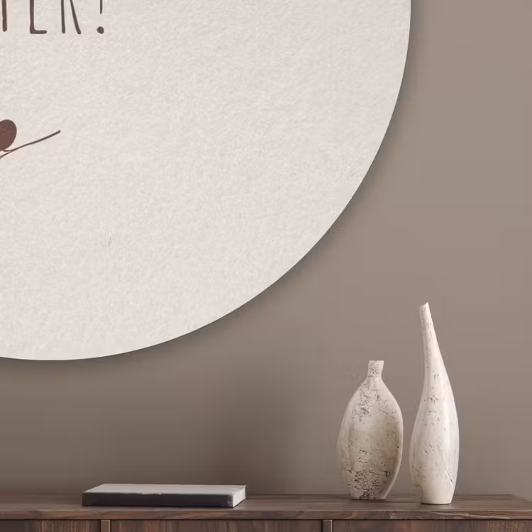 Bruin - Minimalistisch - Quote - Zomer Akoestische PET Vilt - Rond klein -sfeer5_closeup