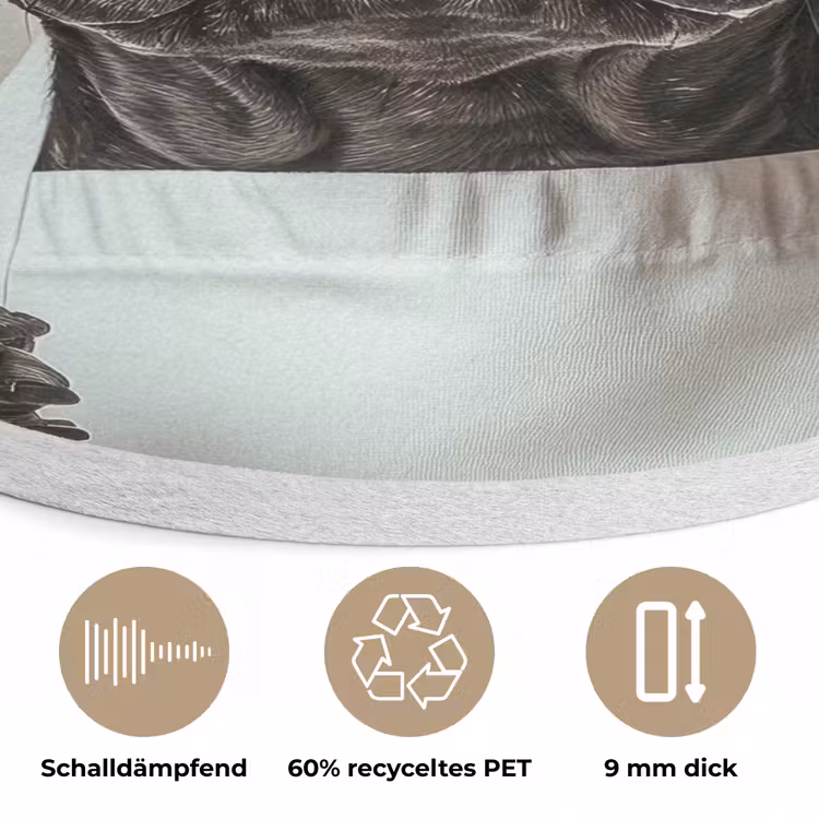 Bril - Hond - Kok Akoestische PET Vilt - Rond klein -closeup_DE