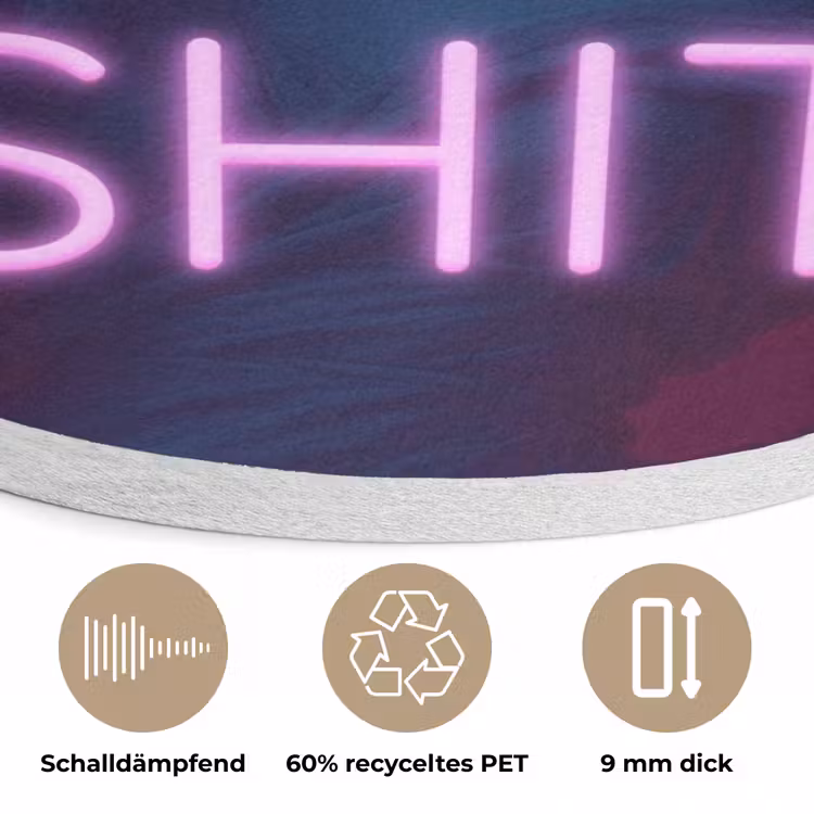 Buste - Neon - LED - Letters Akoestische PET Vilt - Rond klein -closeup_DE