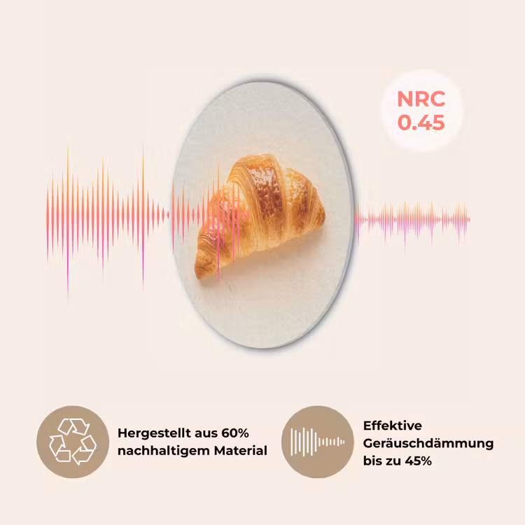 Croissant - Brood - Beige Akoestische PET Vilt - Rond klein -USP_DE
