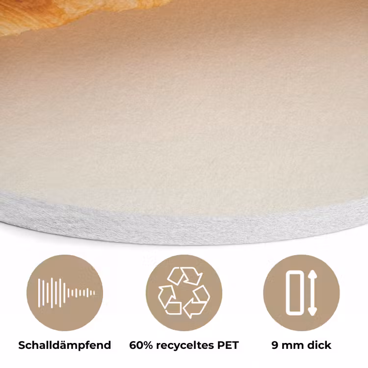 Croissant - Brood - Beige Akoestische PET Vilt - Rond klein -closeup_DE