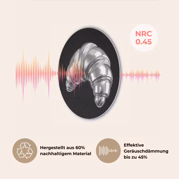 Croissant - Metaal - Zilver Akoestische PET Vilt - Rond klein -USP_DE