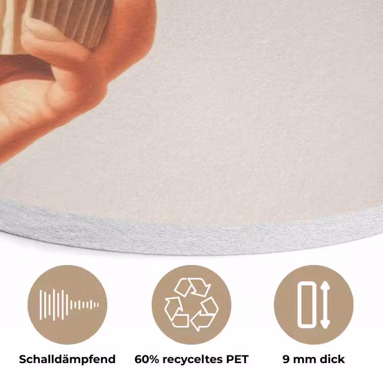Cupcake - Zoet - Kers Akoestische PET Vilt - Rond klein -closeup_DE
