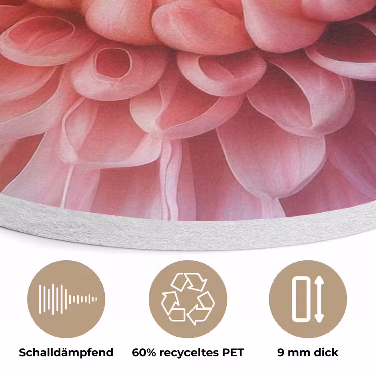 Dahlia - Bloem - Close up - Roze Akoestische PET Vilt - Rond klein -closeup_DE