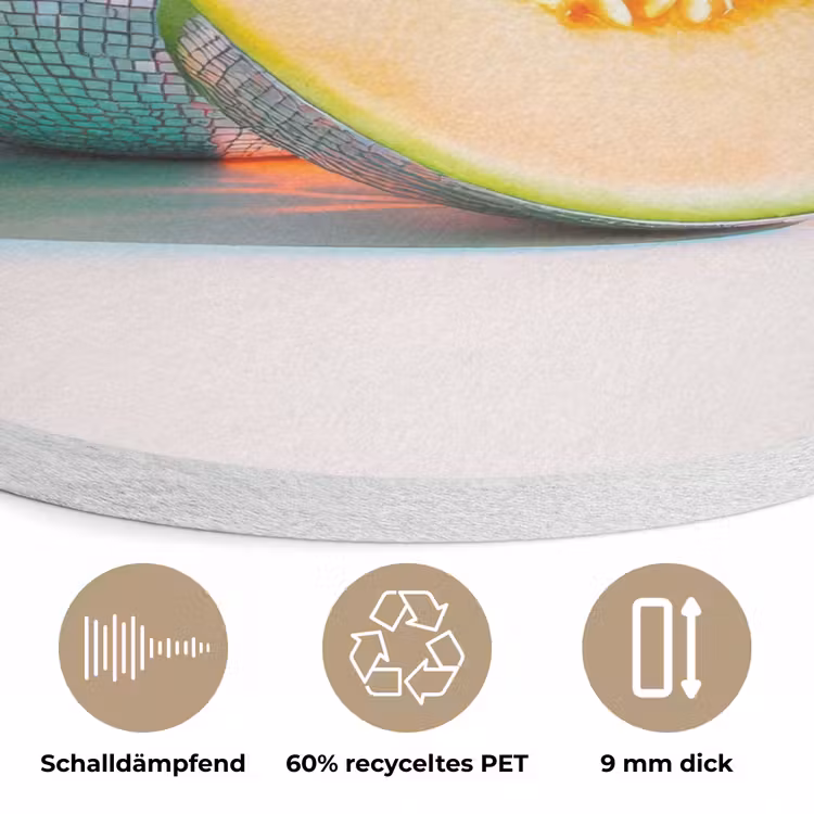 Disco - Discobal - Meloen - Pastel Akoestische PET Vilt - Rond klein -closeup_DE