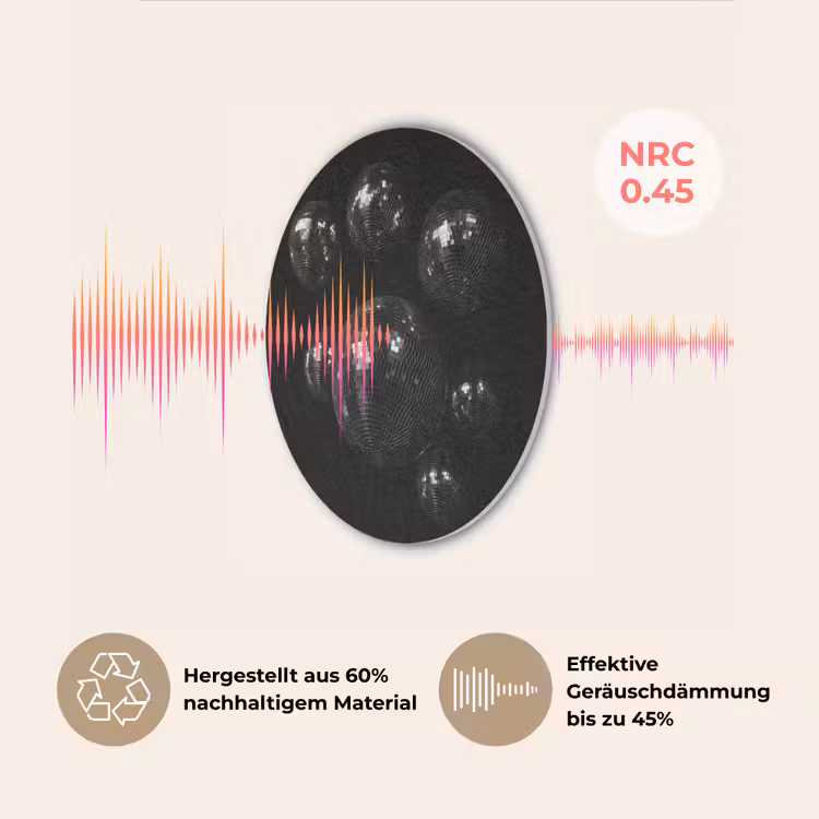 Discoballen - Minimalistisch - Zwart Akoestische PET Vilt - Rond klein -USP_DE