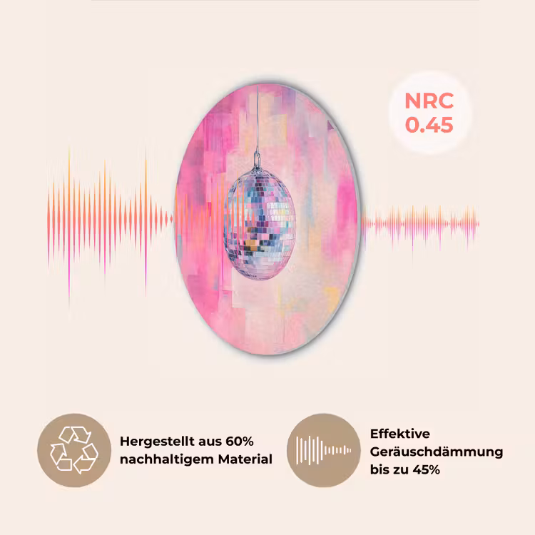 Discobal - Pink - Verf Akoestische PET Vilt - Rond klein -USP_DE