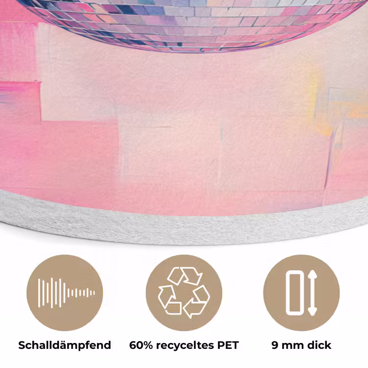 Discobal - Pink - Verf Akoestische PET Vilt - Rond klein -closeup_DE