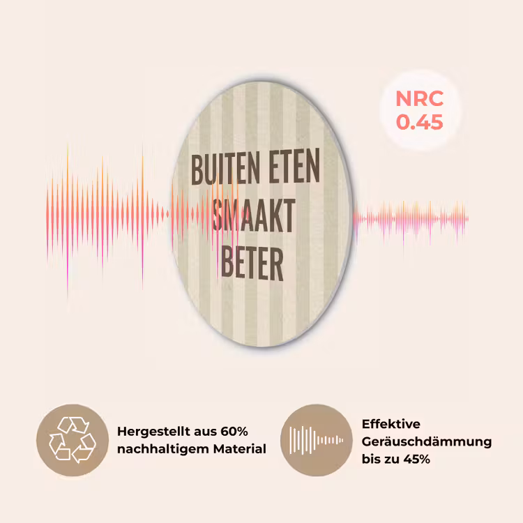 Buiten - Quote - Strepen - Zomer Akoestische PET Vilt - Rond klein -USP_DE