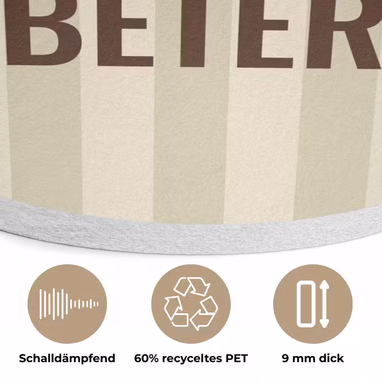 Buiten - Quote - Strepen - Zomer Akoestische PET Vilt - Rond klein -closeup_DE