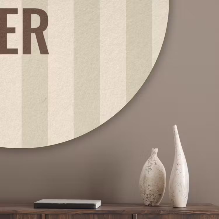 Buiten - Quote - Strepen - Zomer Akoestische PET Vilt - Rond klein -sfeer5_closeup