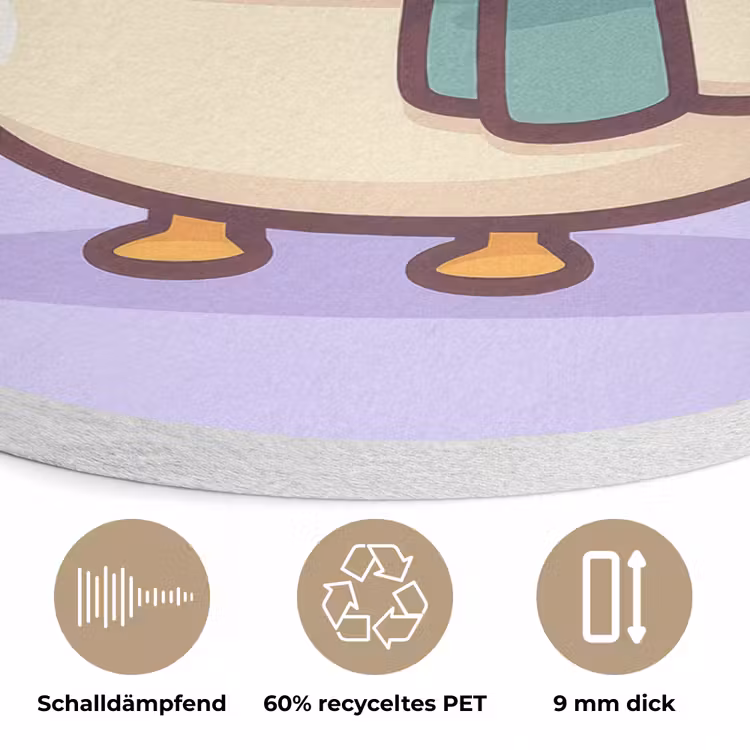 Eend - Sjaal - Paars Akoestische PET Vilt - Rond klein -closeup_DE
