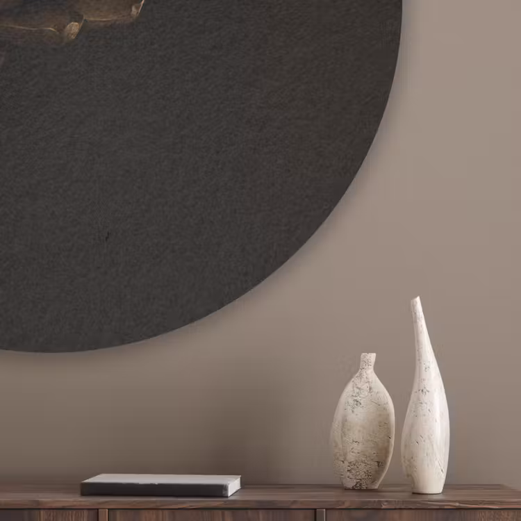 Donkerbruin - Bloem - Textuur - Artisjok Akoestische PET Vilt - Rond klein -sfeer5_closeup