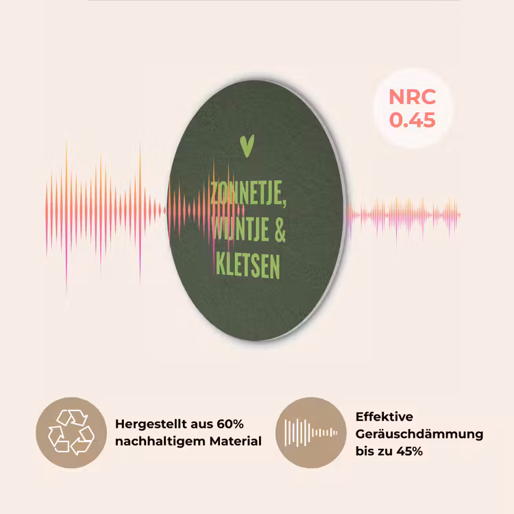Donkergroen - Quote - Zon - Zomer Akoestische PET Vilt - Rond klein -USP_DE
