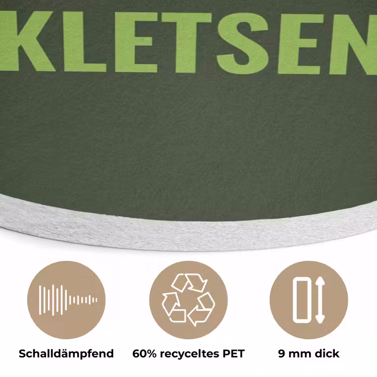 Donkergroen - Quote - Zon - Zomer Akoestische PET Vilt - Rond klein -closeup_DE