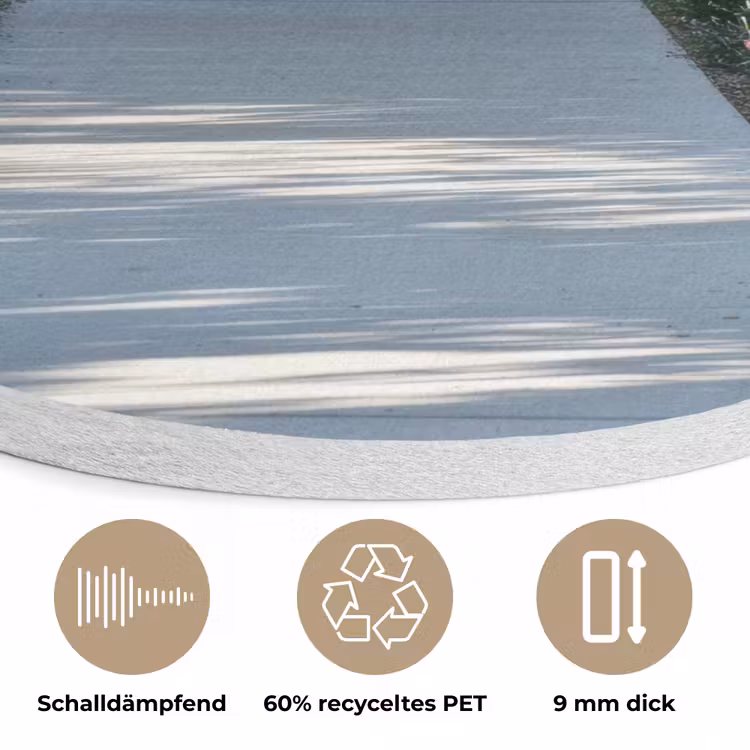 Doorkijk - Pad - Beton - Landschap Akoestische PET Vilt - Rond klein -closeup_DE