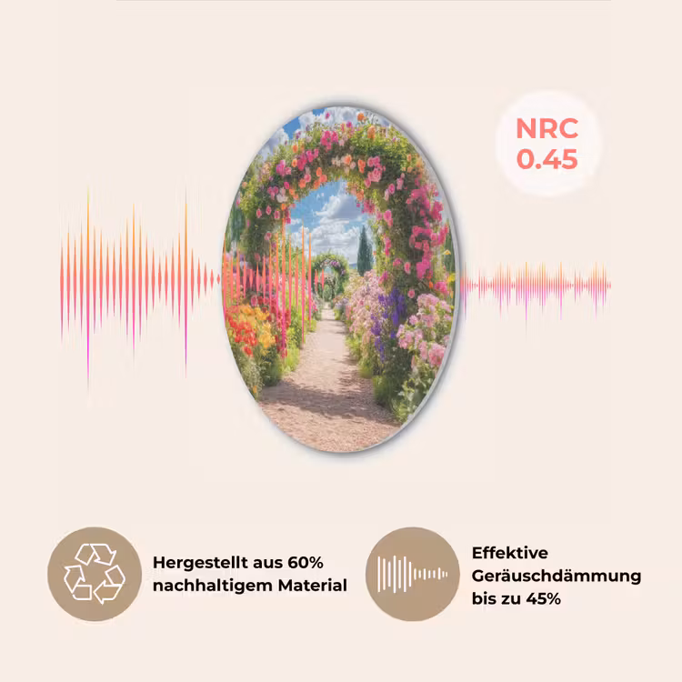 Doorkijk - Bloemen - Kleurrijk - Natuur Akoestische PET Vilt - Rond klein -USP_DE