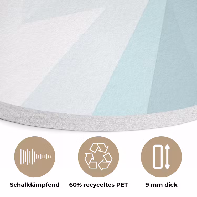 Ijsbeer - Lichtblauw - Minimalistisch Akoestische PET Vilt - Rond klein -closeup_DE