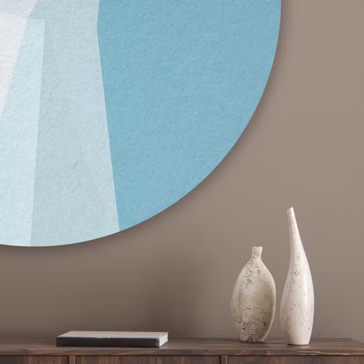 Ijsbeer - Lichtblauw - Minimalistisch Akoestische PET Vilt - Rond klein -sfeer5_closeup