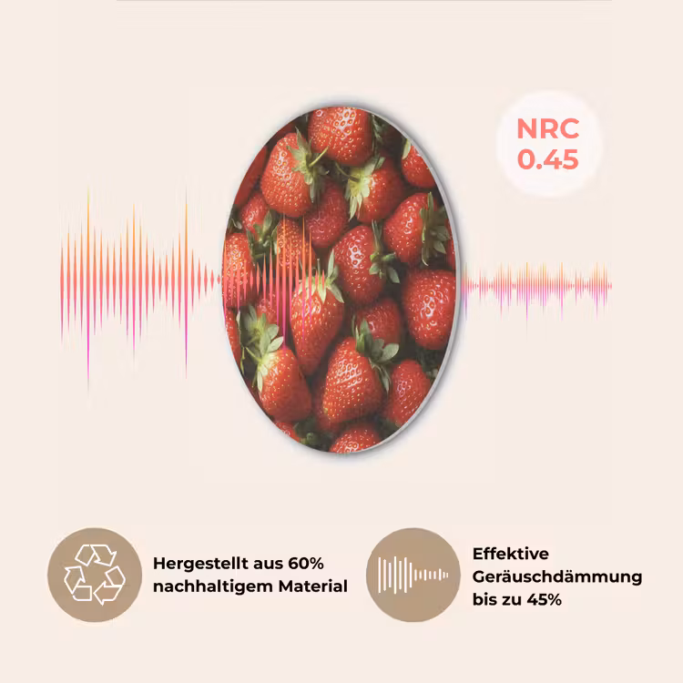 Aardbei - Fruit - Rood Akoestische PET Vilt - Rond klein -USP_DE