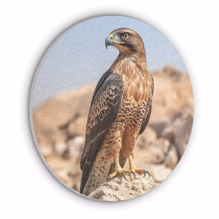 Valk - Vogel - Rots - Macht Akoestische PET Vilt - Rond klein -3d