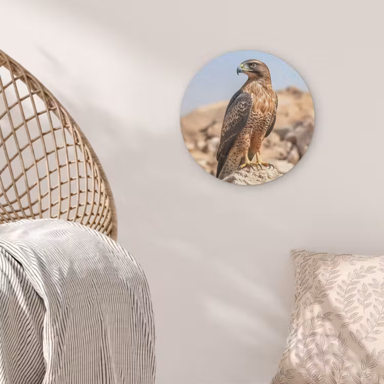 Valk - Vogel - Rots - Macht Akoestische PET Vilt - Rond klein -sfeer4