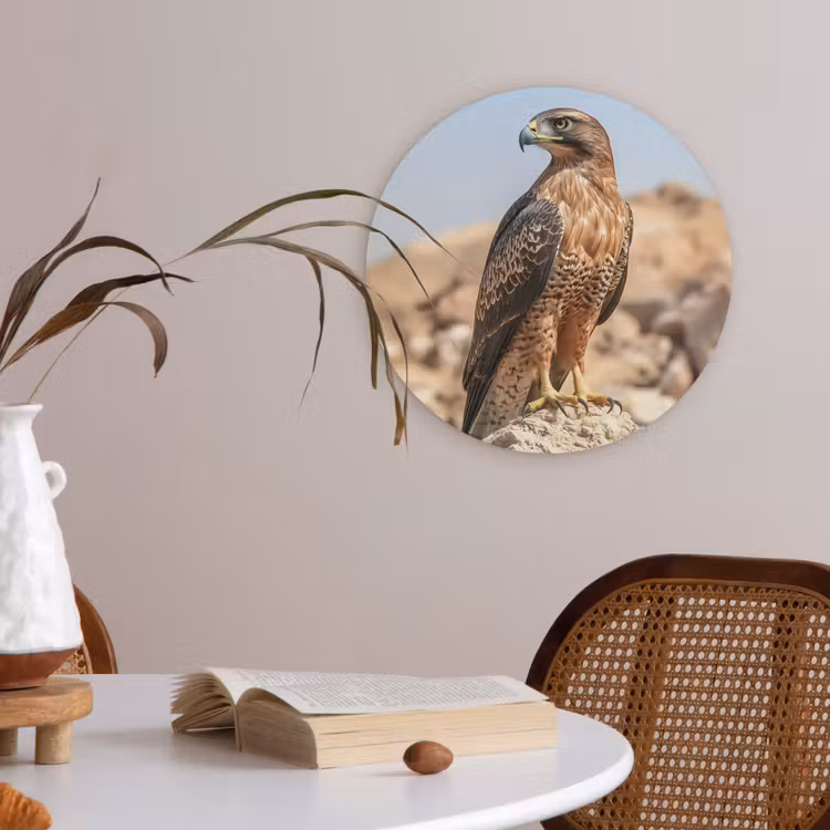 Valk - Vogel - Rots - Macht Akoestische PET Vilt - Rond klein -sfeer3