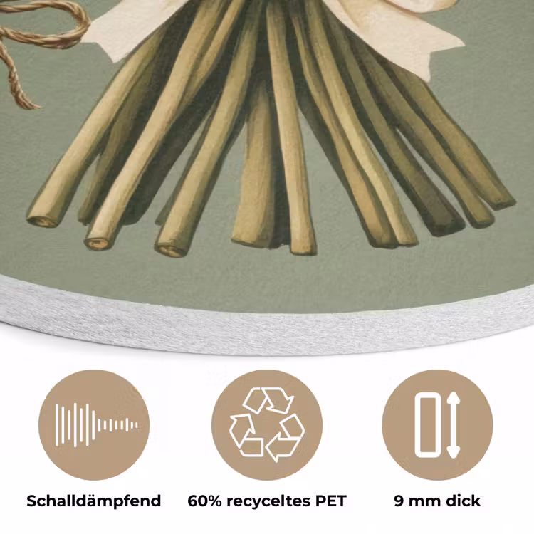 Lint - Boeket - Groen - Quote Akoestische PET Vilt - Rond klein -closeup_DE
