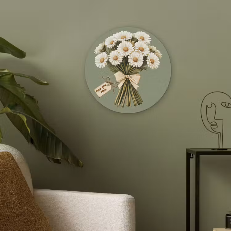 Lint - Boeket - Groen - Quote Akoestische PET Vilt - Rond klein -sfeer2