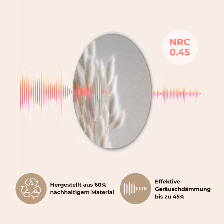 Pluimen - Beige - Minimalistisch Akoestische PET Vilt - Rond klein -USP_DE