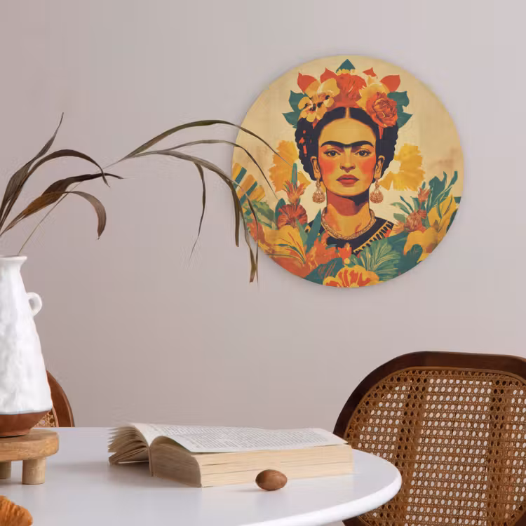 Vrouwelijk - Bloemen - Sieraden Akoestische PET Vilt - Rond klein -sfeer3