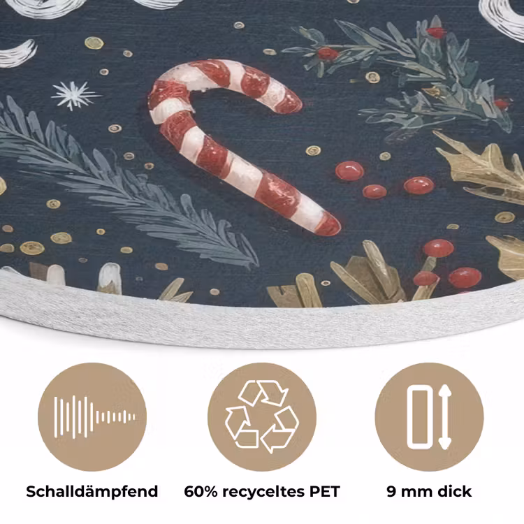 Feestelijk - Kerstgroet - Kleurrijk Akoestische PET Vilt - Rond klein -closeup_DE