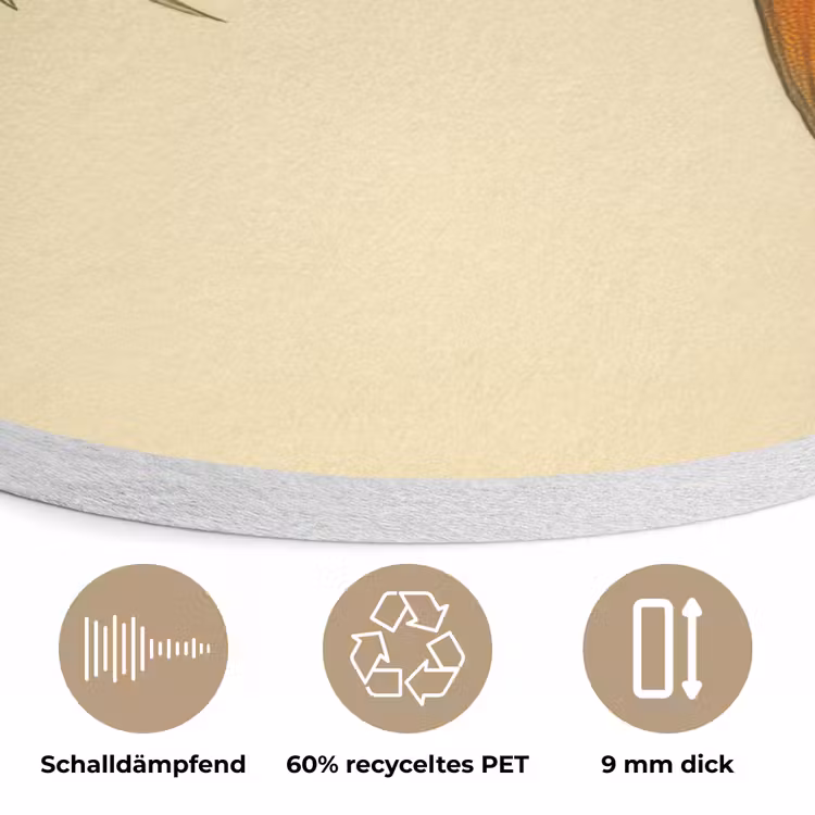 Vis - illustratie - Stippen - Oranje Akoestische PET Vilt - Rond klein -closeup_DE