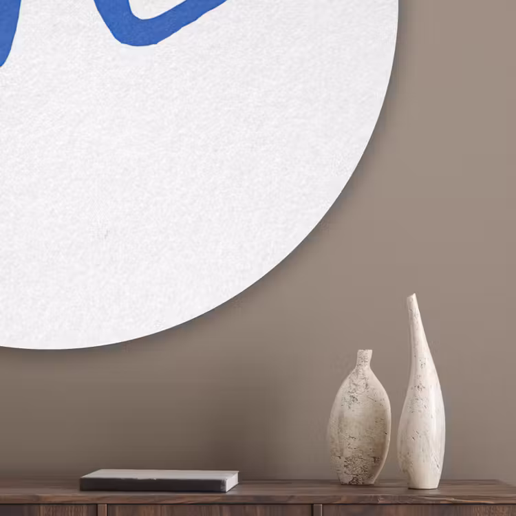 Vis - Minimalistisch - Blauw - Lijn Akoestische PET Vilt - Rond klein -sfeer5_closeup