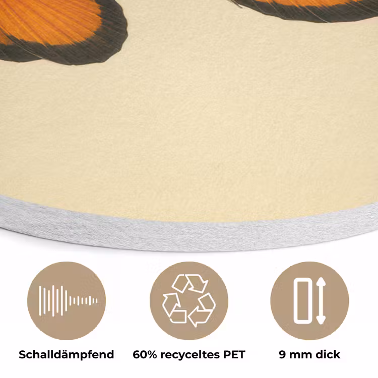 Vis - Oranje - Strepen Akoestische PET Vilt - Rond klein -closeup_DE