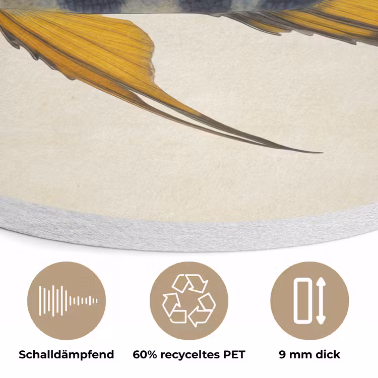 Vis - Sierlijk - Vinnen - Illustratie Akoestische PET Vilt - Rond klein -closeup_DE
