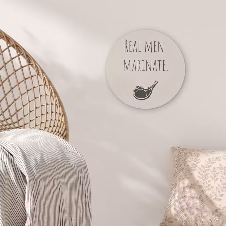 Vlees - Minimalistisch - Beige - Quote Akoestische PET Vilt - Rond klein -sfeer4
