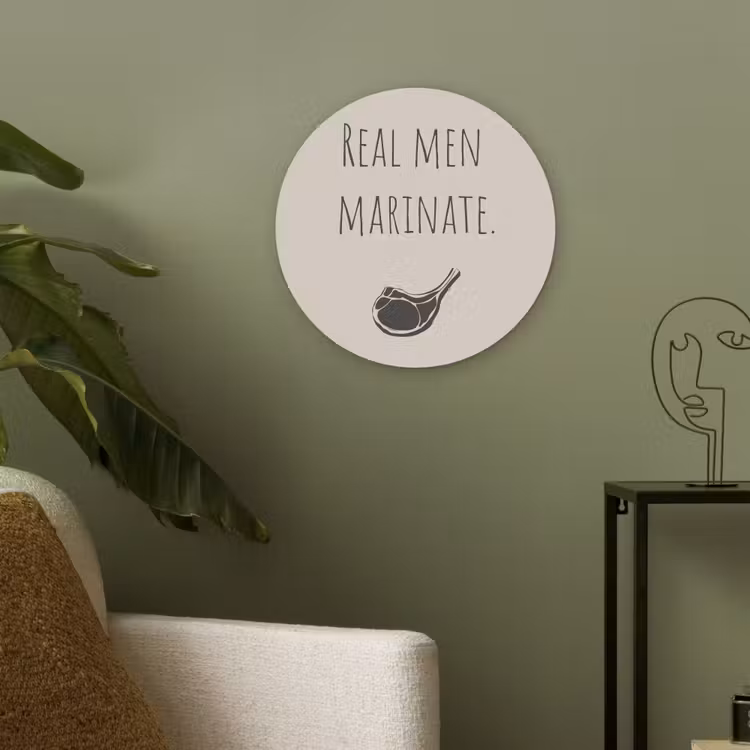 Vlees - Minimalistisch - Beige - Quote Akoestische PET Vilt - Rond klein -sfeer2