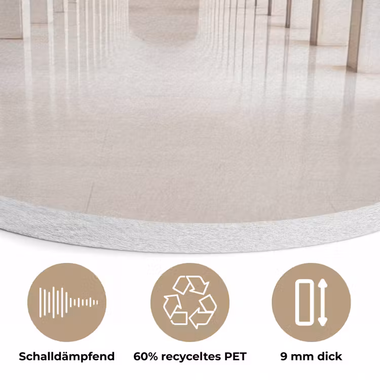 Hal - Bogen - Symmetrisch - Modern Akoestische PET Vilt - Rond klein -closeup_DE